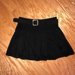 Belted high waist school girl skirt